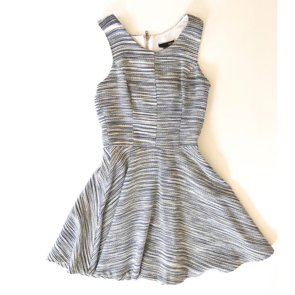 AQUA Fit & Flare Tweed Cutout Dress - Picture 1 of 6